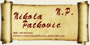 Nikola Patković vizit kartica